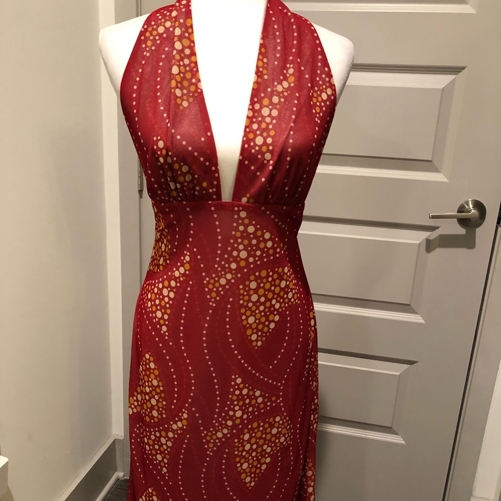 Deep pink rose halter dress